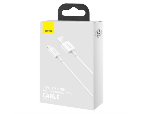 Кабель Baseus Superior Series Fast Charging Data Cable USB to iP 2.4A 0.25m White (CALYS-02) Кабель Baseus Superior Series Fast Charging Data Cable USB to iP 2.4A 0.25m White (CALYS-02)