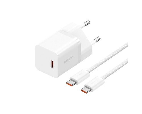 Мережевий зарядний пристрій Baseus GaN5 Fast Charger(mini) 1C 30W EU Moon White(With: Baseus Dynamic 3 Series Fast Charging Data Cable Type-C to Type- (P10110902213-00) Мережевий зарядний пристрій Baseus GaN5 Fast Charger(mini) 1C 30W EU Moon White(With: Baseus Dynamic 3 Series Fast Charging Data Cable Type-C to Type- (P10110902213-00)
