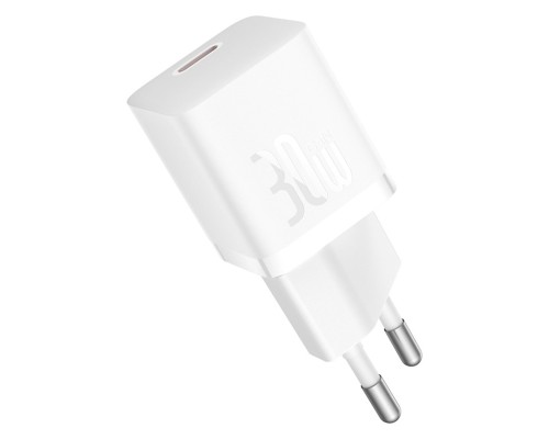 Мережевий зарядний пристрій Baseus GaN5 Fast Charger(mini) 1C 30W EU Moon White(With: Baseus Dynamic 3 Series Fast Charging Data Cable Type-C to Type- (P10110902213-00) Мережевий зарядний пристрій Baseus GaN5 Fast Charger(mini) 1C 30W EU Moon White(With: Baseus Dynamic 3 Series Fast Charging Data Cable Type-C to Type- (P10110902213-00)