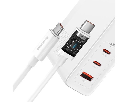 Мережевий зарядний пристрій Baseus GaN5 Pro Fast Charger 2C+U 140W EU White (With Superior Series Fast Charging Data Cable Type-C to Type-C 240W(48V/5 (CCGP100202) Мережевий зарядний пристрій Baseus GaN5 Pro Fast Charger 2C+U 140W EU White (With Superior Series Fast Charging Data Cable Type-C to Type-C 240W(48V/5 (CCGP100202)