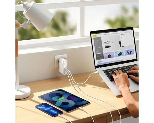 Мережевий зарядний пристрій Baseus GaN5 Pro Fast Charger 2C+U 140W EU White (With Superior Series Fast Charging Data Cable Type-C to Type-C 240W(48V/5 (CCGP100202) Мережевий зарядний пристрій Baseus GaN5 Pro Fast Charger 2C+U 140W EU White (With Superior Series Fast Charging Data Cable Type-C to Type-C 240W(48V/5 (CCGP100202)