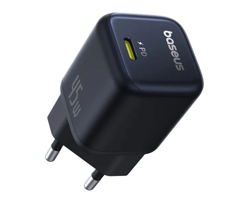 Мережевий зарядник пристрій Baseus PicoGo GaN Fast Charger 1C 45W EU Cosmic Black (P10176800123-00) Мережевий зарядник пристрій Baseus PicoGo GaN Fast Charger 1C 45W EU Cosmic Black (P10176800123-00)