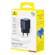 Мережевий зарядник пристрій Baseus PicoGo GaN Fast Charger 1C 45W EU Cosmic Black (P10176800123-00)