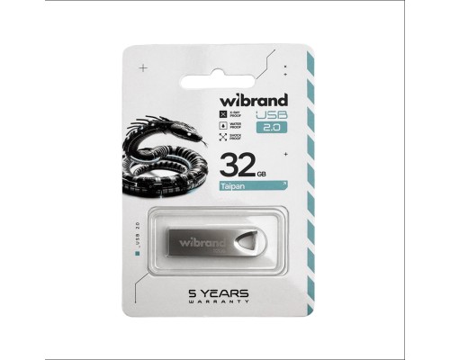 Флеш-накопичувач Wibrand USB 2.0 Taipan 32Gb Silver (WI2.0/TA32U2S) Флеш-накопичувач Wibrand USB 2.0 Taipan 32Gb Silver (WI2.0/TA32U2S)