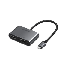 USB-хаб UGREEN USB-C to HDMI + VGA +USB 3.0 Adapter with PD (Space Gray) (UGR-50505)