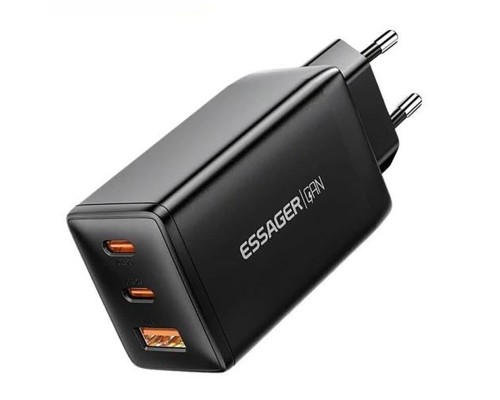 Мережевий зарядний пристрій ESSAGER DIANYUN 67W GaN travel charger 2C+A black (ECTAC-DYB01-Z) Мережевий зарядний пристрій ESSAGER DIANYUN 67W GaN travel charger 2C+A black (ECTAC-DYB01-Z)