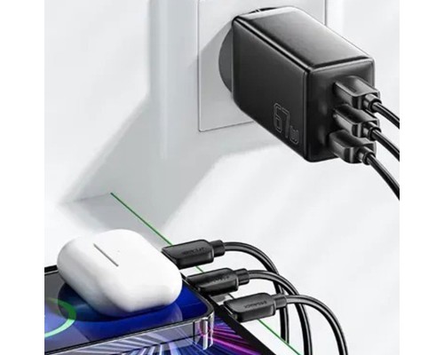Мережевий зарядний пристрій ESSAGER DIANYUN 67W GaN travel charger 2C+A black (ECTAC-DYB01-Z) Мережевий зарядний пристрій ESSAGER DIANYUN 67W GaN travel charger 2C+A black (ECTAC-DYB01-Z)