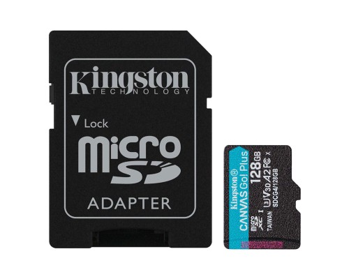 Карта пам'яті microSDXC (UHS-1 U3) Kingston Canvas Go! Plus 128Gb class 10 A2 V30 (R200MB/s) (adapter SD) (SDCG4/128GB) Карта пам'яті microSDXC (UHS-1 U3) Kingston Canvas Go! Plus 128Gb class 10 A2 V30 (R200MB/s) (adapter SD) (SDCG4/128GB)