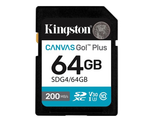 Карта пам'яті SDXC (UHS-1 U3) Kingston Canvas Go! Plus 64Gb class 10 A2 V30 (R200MB/s) (SDG4/64GB) Карта пам'яті SDXC (UHS-1 U3) Kingston Canvas Go! Plus 64Gb class 10 A2 V30 (R200MB/s) (SDG4/64GB)