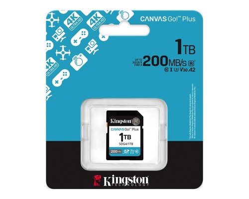 Карта пам'яті SDXC (UHS-1 U3) Kingston Canvas Go! Plus 1Tb class 10 A2 V30 (R200MB/s, W160MB/s) (SDG4/1TB) Карта пам'яті SDXC (UHS-1 U3) Kingston Canvas Go! Plus 1Tb class 10 A2 V30 (R200MB/s, W160MB/s) (SDG4/1TB)