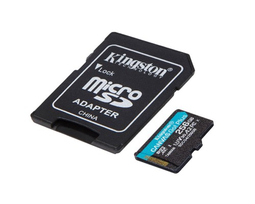 Карта пам'яті microSDXC (UHS-1 U3) Kingston Canvas Go! Plus 256Gb class 10 A2 V30 (R200MB/s, W-160MB/s) (adapter SD) (SDCG4/256GB) Карта пам'яті microSDXC (UHS-1 U3) Kingston Canvas Go! Plus 256Gb class 10 A2 V30 (R200MB/s, W-160MB/s) (adapter SD) (SDCG4/256GB)
