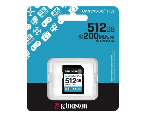 Карта пам'яті SDXC (UHS-1 U3) Kingston Canvas Go! Plus 512Gb class 10 A2 V30 (R200MB/s, W160MB/s) (SDG4/512GB) Карта пам'яті SDXC (UHS-1 U3) Kingston Canvas Go! Plus 512Gb class 10 A2 V30 (R200MB/s, W160MB/s) (SDG4/512GB)
