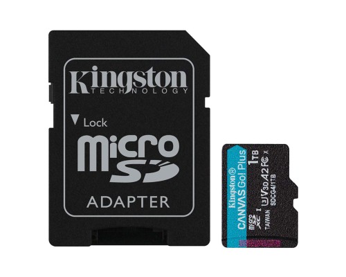 Карта пам'яті microSDXC (UHS-1 U3) Kingston Canvas Go! Plus 1Tb class 10 A2 V30 (R200MB/s, W-160MB/s) (adapter SD) (SDCG4/1TB)