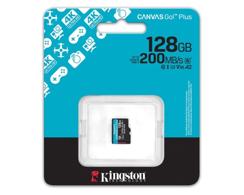 Карта пам'яті microSDXC (UHS-1 U3) Kingston Canvas Go! Plus 128Gb class 10 A2 V30 (R200MB/s) (SDCG4/128GBSP) Карта пам'яті microSDXC (UHS-1 U3) Kingston Canvas Go! Plus 128Gb class 10 A2 V30 (R200MB/s) (SDCG4/128GBSP)