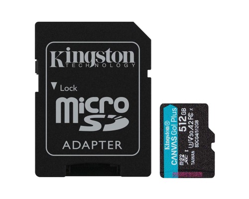 Карта пам'яті microSDXC (UHS-1 U3) Kingston Canvas Go! Plus 512Gb class 10 A2 V30 (R200MB/s, W-160MB/s) (adapter SD) (SDCG4/512GB) Карта пам'яті microSDXC (UHS-1 U3) Kingston Canvas Go! Plus 512Gb class 10 A2 V30 (R200MB/s, W-160MB/s) (adapter SD) (SDCG4/512GB)