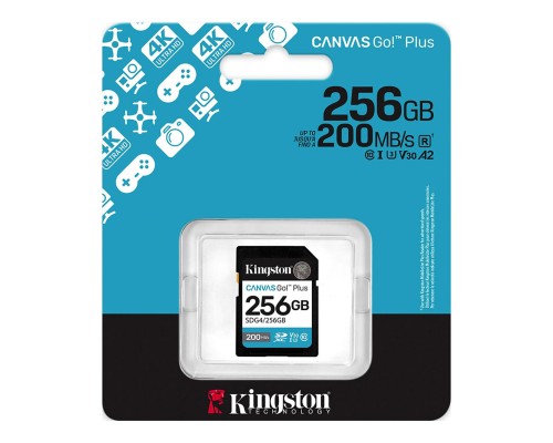 Карта пам'яті SDXC (UHS-1 U3) Kingston Canvas Go! Plus 256Gb class 10 A2 V30 (R200MB/s, W160MB/s) (SDG4/256GB) Карта пам'яті SDXC (UHS-1 U3) Kingston Canvas Go! Plus 256Gb class 10 A2 V30 (R200MB/s, W160MB/s) (SDG4/256GB)