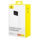 Зовнішній акумулятор Baseus Star-Lord Digital Display Fast Charging Power Bank 30000mAh 30W Moon White(With Simple Series Charging Cable USB to Type-C (P10022905213-00)