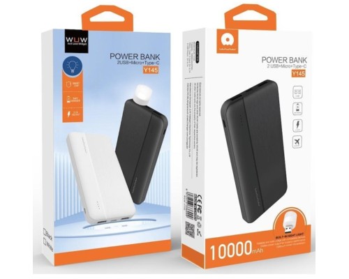Зовнішній акумулятор WUW Y145 10000mAh Black (Y145) Зовнішній акумулятор WUW Y145 10000mAh Black (Y145)
