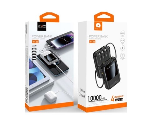 Зовнішній акумулятор WUW Y135 10000mAh Black (Y135) Зовнішній акумулятор WUW Y135 10000mAh Black (Y135)
