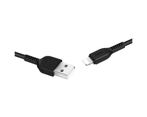 Кабель HOCO X13 USB to iP 2.4A, 1m, PVC, PVC connectors, Black (6957531061144)