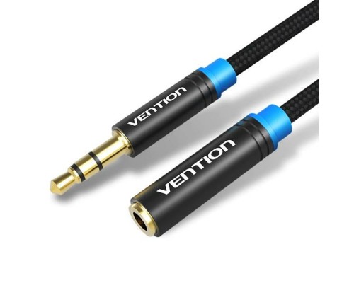 Аудіокабель Vention Cotton Braided 3.5mm Audio Extension Cable 5M Black Metal Type (VAB-B06-B500-M) (VAB-B06-B500-M) Аудіокабель Vention Cotton Braided 3.5mm Audio Extension Cable 5M Black Metal Type (VAB-B06-B500-M) (VAB-B06-B500-M)