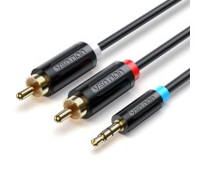 Аудіокабель Vention 3.5MM Male to 2-Male RCA Adapter Cable 0.5M Black (BCLBD)