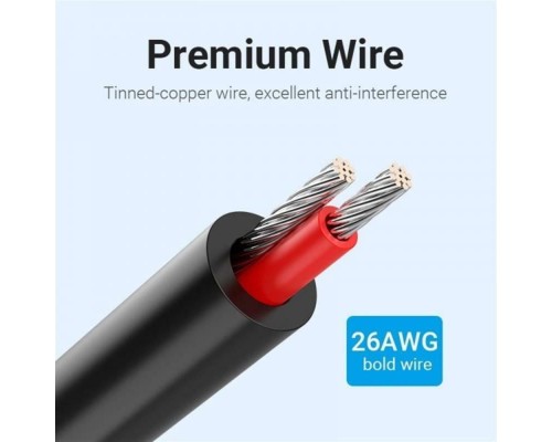 Аудіокабель Vention 3.5MM Male to 2-Male RCA Adapter Cable 0.5M Black (BCLBD) Аудіокабель Vention 3.5MM Male to 2-Male RCA Adapter Cable 0.5M Black (BCLBD)