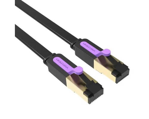 Мережевий кабель Vention Flat Cat.7 Patch Cable 1M Black (ICABF) (ICABF)