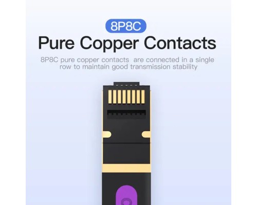 Мережевий кабель Vention Flat Cat.7 Patch Cable 1M Black (ICABF) (ICABF)