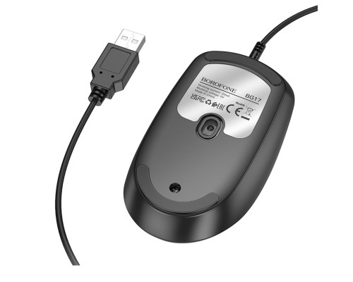 Миша BOROFONE BG17 Morning business wired mouse Black (6941991119125) Миша BOROFONE BG17 Morning business wired mouse Black (6941991119125)