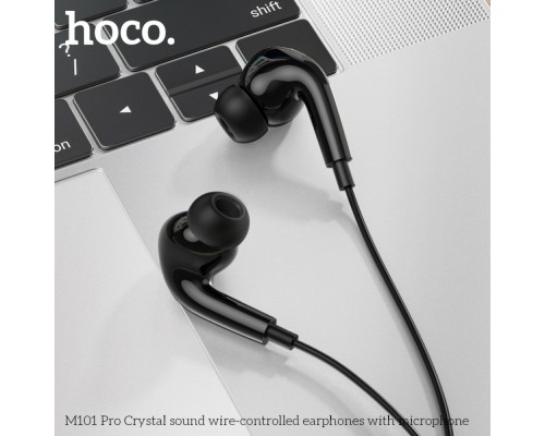 Навушники HOCO M101 Pro Crystal sound wire-controlled earphones with microphone Black (6931474782373)