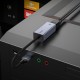 Мережевий адаптер HOCO UA37 USB ethernet adapter (1000 Mbps) Metal Gray (6942007647274)