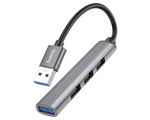USB-хаб HOCO HB26 4 in 1 adapter(USB to USB3.0+USB2.0*3) Metal Gray (6931474765468) USB-хаб HOCO HB26 4 in 1 adapter(USB to USB3.0+USB2.0*3) Metal Gray (6931474765468)