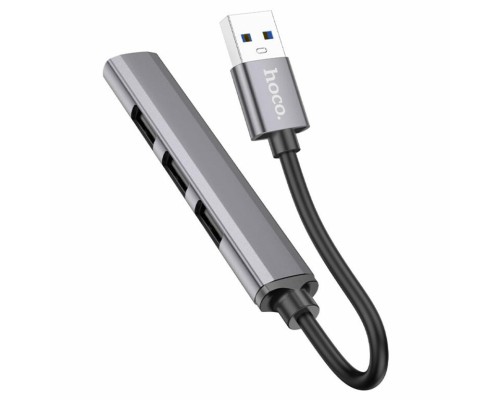 USB-хаб HOCO HB26 4 in 1 adapter(USB to USB3.0+USB2.0*3) Metal Gray (6931474765468) USB-хаб HOCO HB26 4 in 1 adapter(USB to USB3.0+USB2.0*3) Metal Gray (6931474765468)