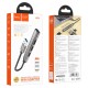 USB-хаб HOCO HB26 4 in 1 adapter(USB to USB3.0+USB2.0*3) Metal Gray (6931474765468)