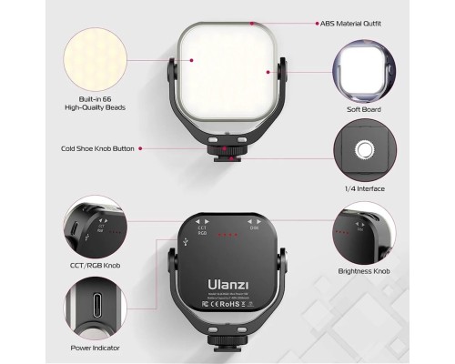 Відеосвітло Ulanzi Vijim VL66 RGB Led Light (UV-L088 VL66 RGB) (L088) Відеосвітло Ulanzi Vijim VL66 RGB Led Light (UV-L088 VL66 RGB) (L088)