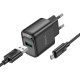 Мережевий зарядний пристрій з кабелем HOCO C140A Smart single port QC3.0 charger set(Micro)(EU) Black (6942007627801)