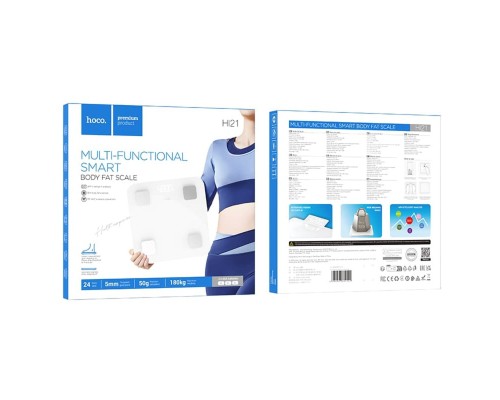 Ваги підлогові HOCO HI21 Smart body fat scale White (6942007624121)