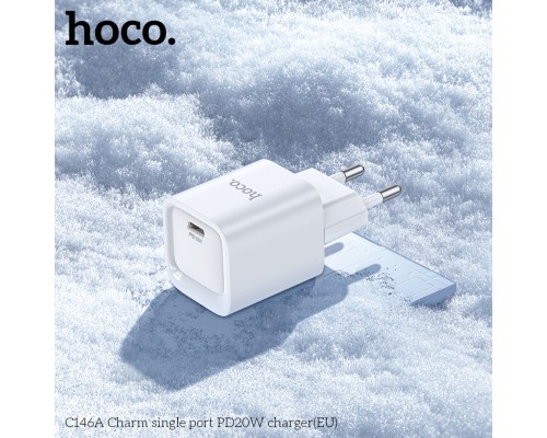 Мережевий зарядний пристрій HOCO C146A Charm single port PD20W charger (EU) White (6942007630245) Мережевий зарядний пристрій HOCO C146A Charm single port PD20W charger (EU) White (6942007630245)