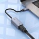 Мережевий адаптер HOCO UA37 Type-C ethernet adapter (1000 Mbps) Metal Gray (6942007647281)