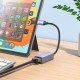Мережевий адаптер HOCO UA37 Type-C ethernet adapter (1000 Mbps) Metal Gray (6942007647281)