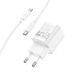 Мережевий зарядний пристрій з кабелем HOCO C146A Charm single port PD20W charger set (C to C) (EU) White (6942007630269)