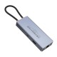 USB-хаб HOCO HB51 Wow 6-in-1 multi-function converter (HDTV+RJ45+PD+USB3.0*3) Deep Space Gray (6942007647304)