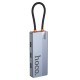 USB-хаб HOCO HB51 Wow 6-in-1 multi-function converter (HDTV+RJ45+PD+USB3.0*3) Deep Space Gray (6942007647304)