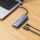 USB-хаб HOCO HB51 Wow 6-in-1 multi-function converter (HDTV+RJ45+PD+USB3.0*3) Deep Space Gray (6942007647304)