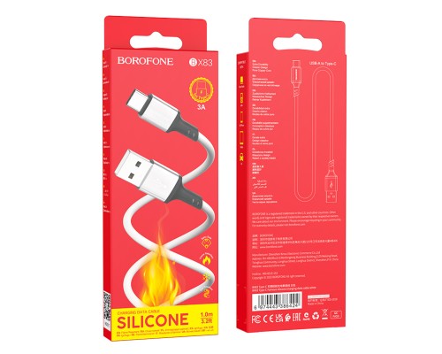 Кабель BOROFONE BX83 Type-C Famous silicone charging data cable White (6974443386424) Кабель BOROFONE BX83 Type-C Famous silicone charging data cable White (6974443386424)