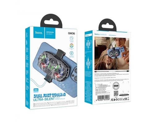 Кулер для мобільного телефона GM36 Mustango mobile phone dual cooler Black (6942007645058) Кулер для мобільного телефона GM36 Mustango mobile phone dual cooler Black (6942007645058)