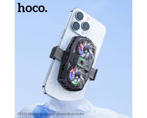 Кулер для мобільного телефона GM36 Mustango mobile phone dual cooler Black (6942007645058) Кулер для мобільного телефона GM36 Mustango mobile phone dual cooler Black (6942007645058)