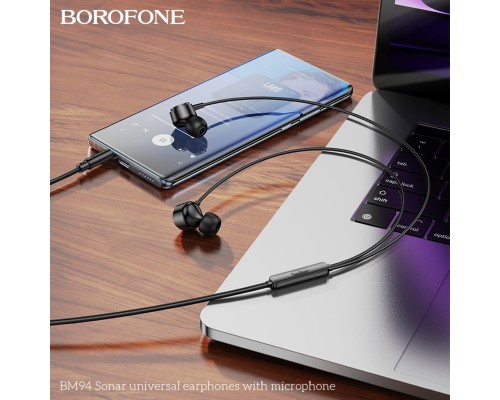 Навушники BOROFONE BM94 Sonar universal earphones with microphone Black (6941991115820) Навушники BOROFONE BM94 Sonar universal earphones with microphone Black (6941991115820)