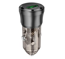 Автомобільний зарядний пристрій BOROFONE BZ23 Noble single-port QC3.0 car charger Transparent Black (6941991106903)